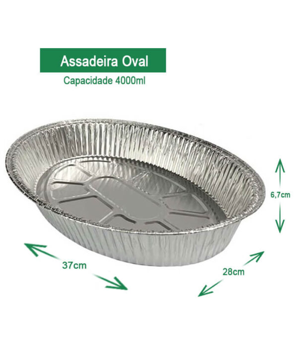 assadeira oval para assados pode ir ao forno assadeira de alumínio AV Embalagens.