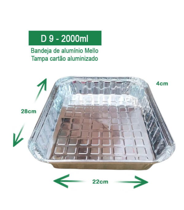 bandeja de alumínio bandejas mello bandeja 2000ml bandeja d-9 AV Embalagens.