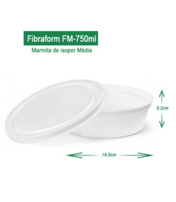 marmita de isopor para refeições, marmita térmica marmitex 750ml fibraform AV Embalagens.