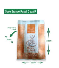 saco de papel PB branco para cuca AV Embalagens.