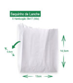 saquinho de lanche 39x17 saco x cristal 39x17 alto AV Embalagens.